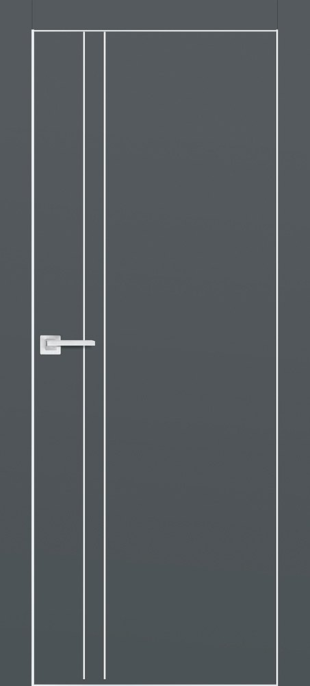 Фото Межкомнатная дверь PX-20  AL кромка с 4-х ст. Графит матовый